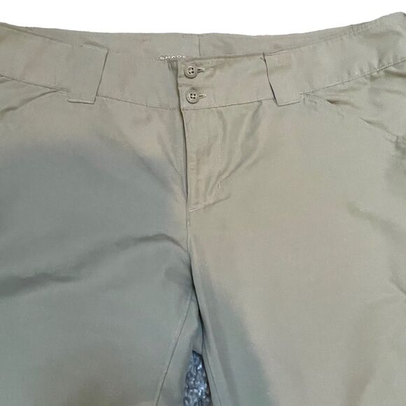 Columbia PFG Womens 10W 18L Cargo Shorts Capri Omni Shade Khaki Tan Pockets - Picture 4 of 13